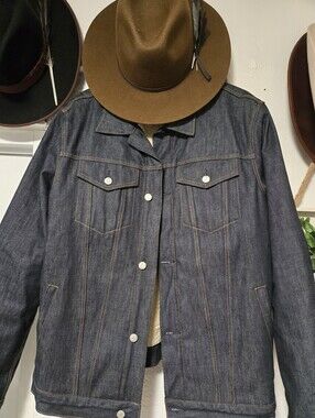 1969 Men’s Dark Indigo Denim Jacket. Large / Tall.
